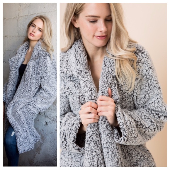 GRAYSON- Sherpa Open Front Jacket - Picture 3 of 4